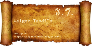 Weiger Tamás névjegykártya